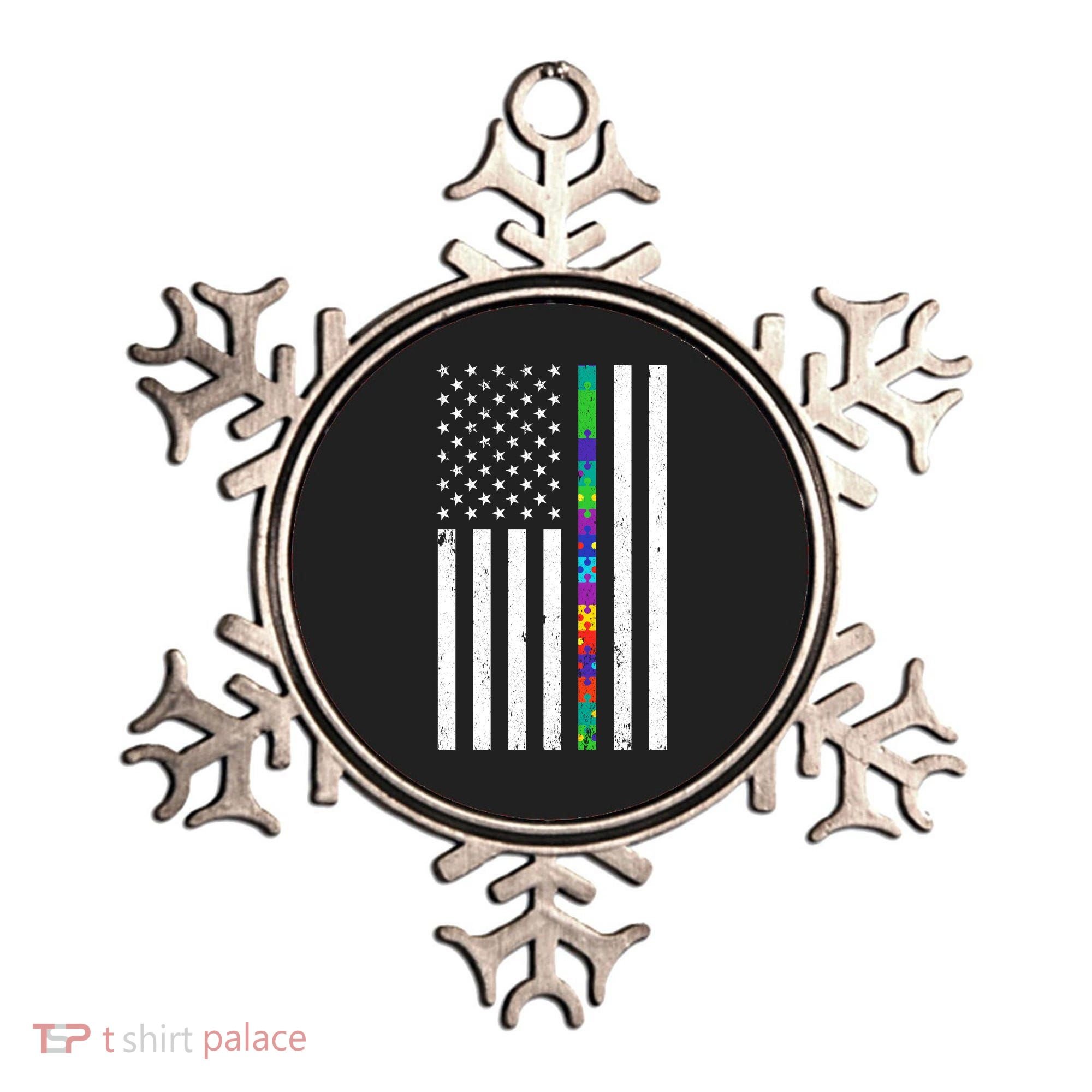 Thin Puzzle Line Autism Flag Ornament