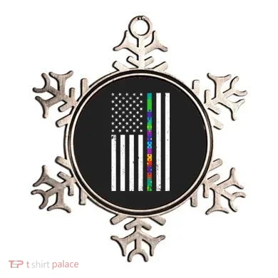 Thin Puzzle Line Autism Flag Ornament