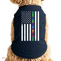Thin Puzzle Line Autism Flag Doggie Tank thumb 0