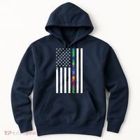 Thin Puzzle Line Autism Flag Hoodie thumb 0