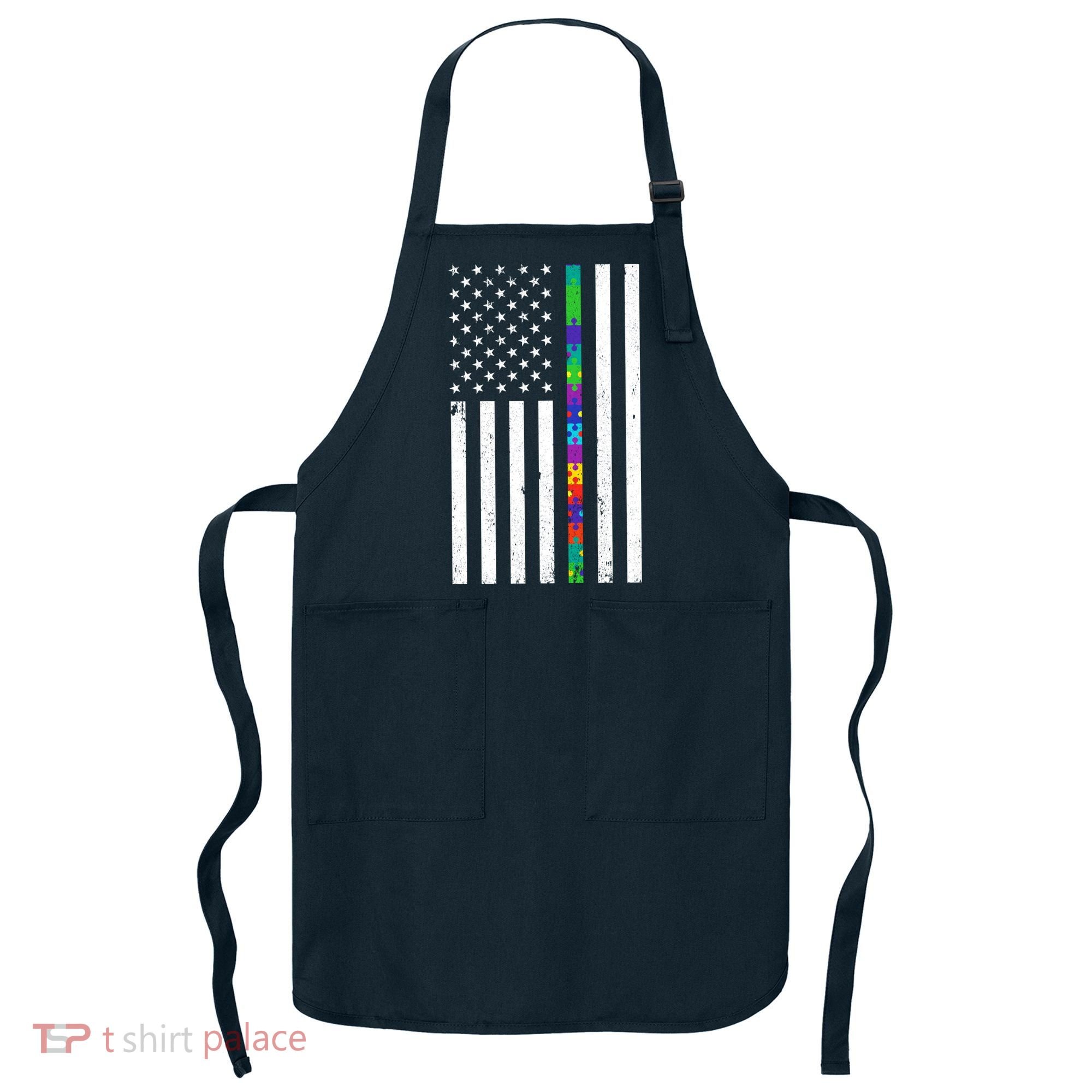 Thin Puzzle Line Autism Flag Apron