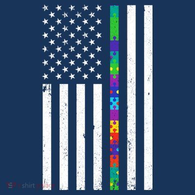 Thin Puzzle Line Autism Flag Apron