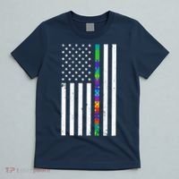 Thin Puzzle Line Autism Flag T-Shirt thumb 5