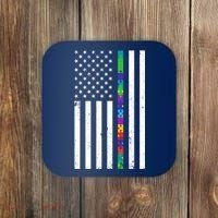 Thin Puzzle Line Autism Flag Coaster thumb 0
