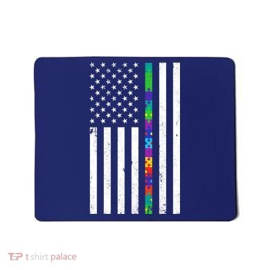 Thin Puzzle Line Autism Flag Mousepad