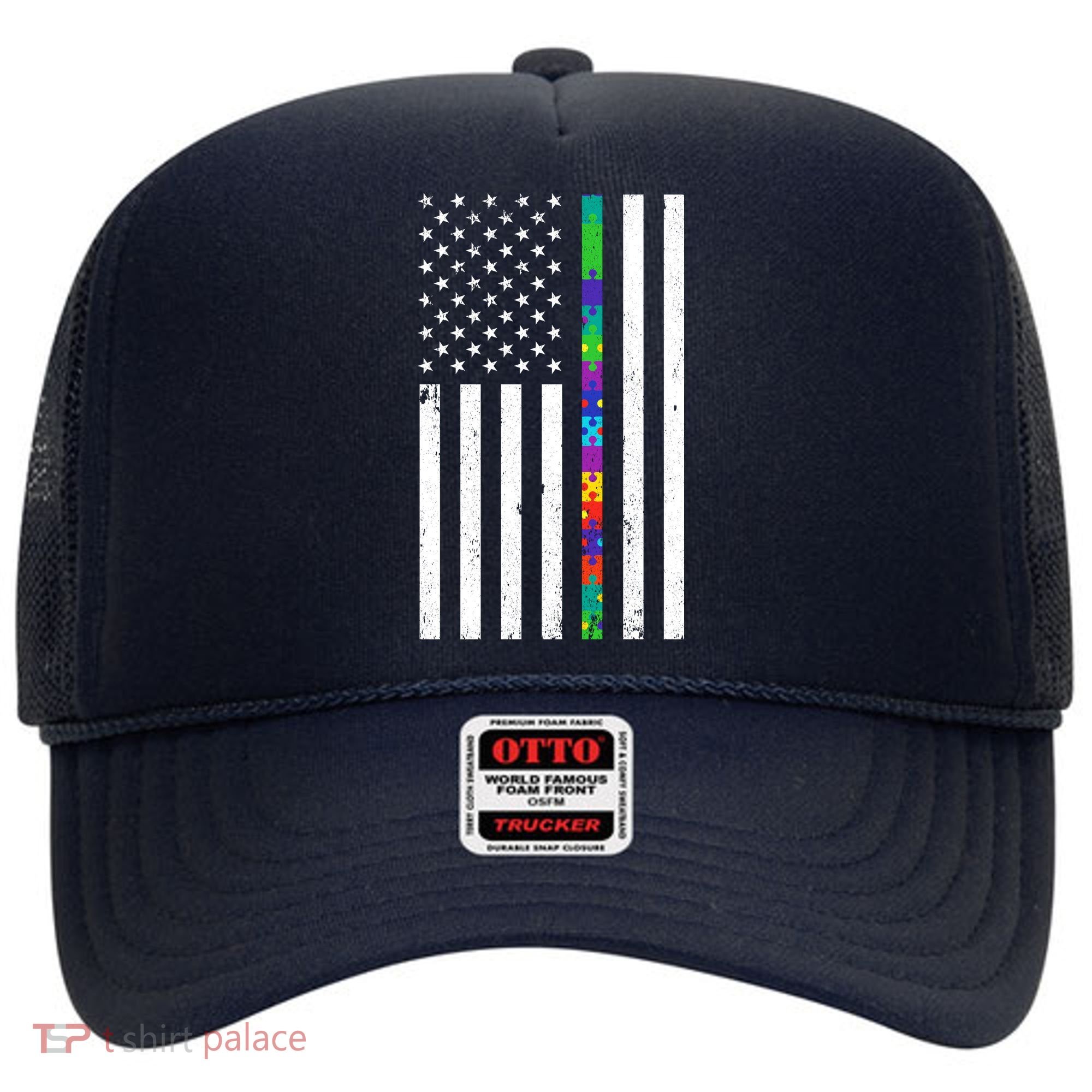 Thin Puzzle Line Autism Flag Hat