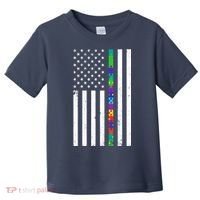 Thin Puzzle Line Autism Flag Toddler T-Shirt thumb 0
