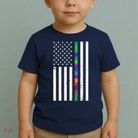 Thin Puzzle Line Autism Flag Toddler T-Shirt thumb 2