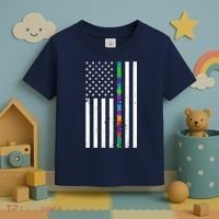 Thin Puzzle Line Autism Flag Toddler T-Shirt thumb 3