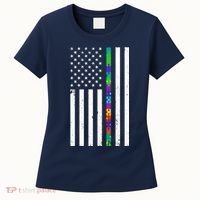 Thin Puzzle Line Autism Flag Women's T-Shirt thumb 0