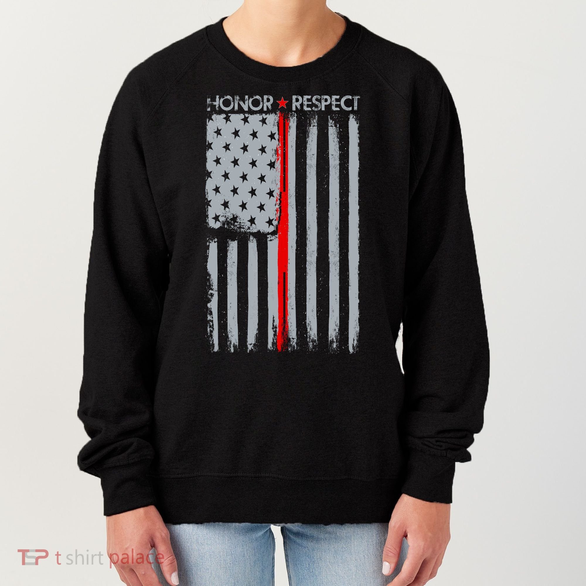 Thin Red Line American Flag Women's Sweatshirt