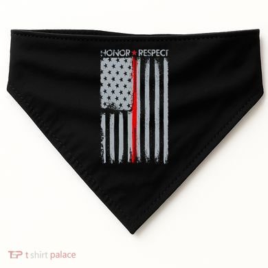 Thin Red Line American Flag USA-Made Doggie Bandana