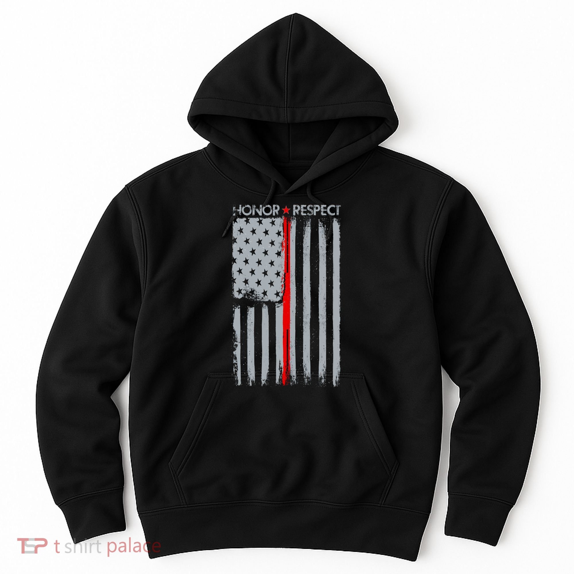 Thin Red Line American Flag Hoodie