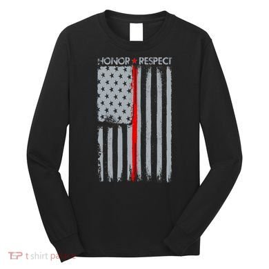 Thin Red Line American Flag Long Sleeve Shirt