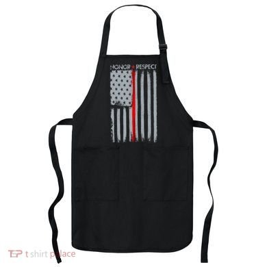 Thin Red Line American Flag Apron