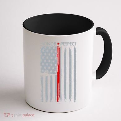 Thin Red Line American Flag Coffee Mug back