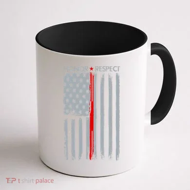 Thin Red Line American Flag Coffee Mug back