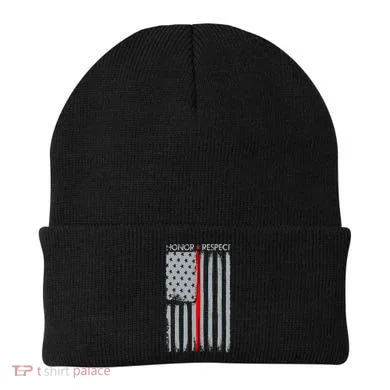 Thin Red Line American Flag Beanie
