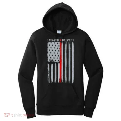Thin Red Line American Flag Women's Hoodie