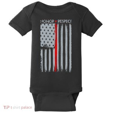 Thin Red Line American Flag Baby Bodysuit
