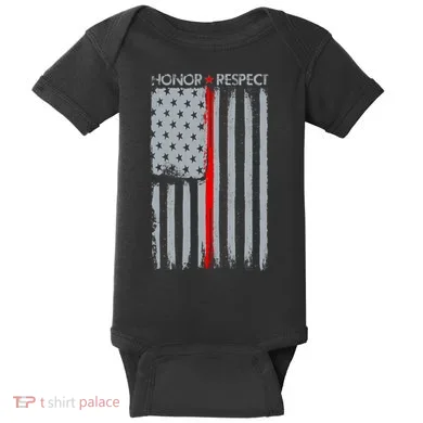Thin Red Line American Flag Baby Bodysuit
