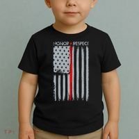 Thin Red Line American Flag Toddler T-Shirt thumb 2