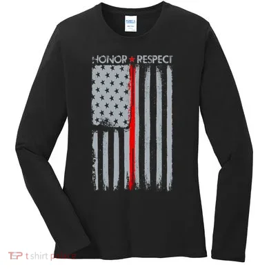 Thin Red Line American Flag Women's Long Sleeve Shirt