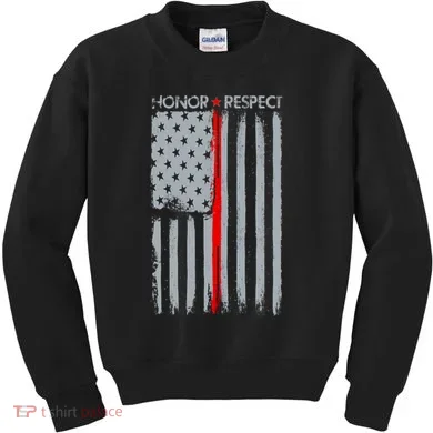 Thin Red Line American Flag Kids Sweatshirt