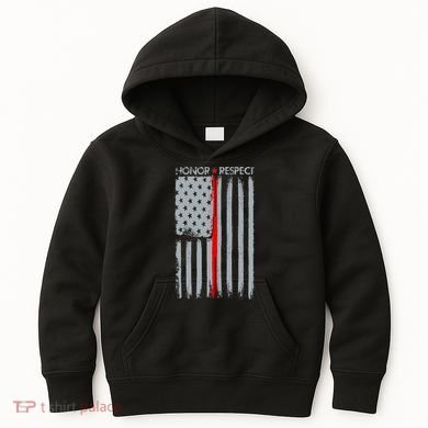 Thin Red Line American Flag Kids Hoodie