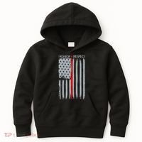 Thin Red Line American Flag Kids Hoodie thumb 0