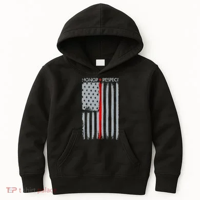Thin Red Line American Flag Kids Hoodie