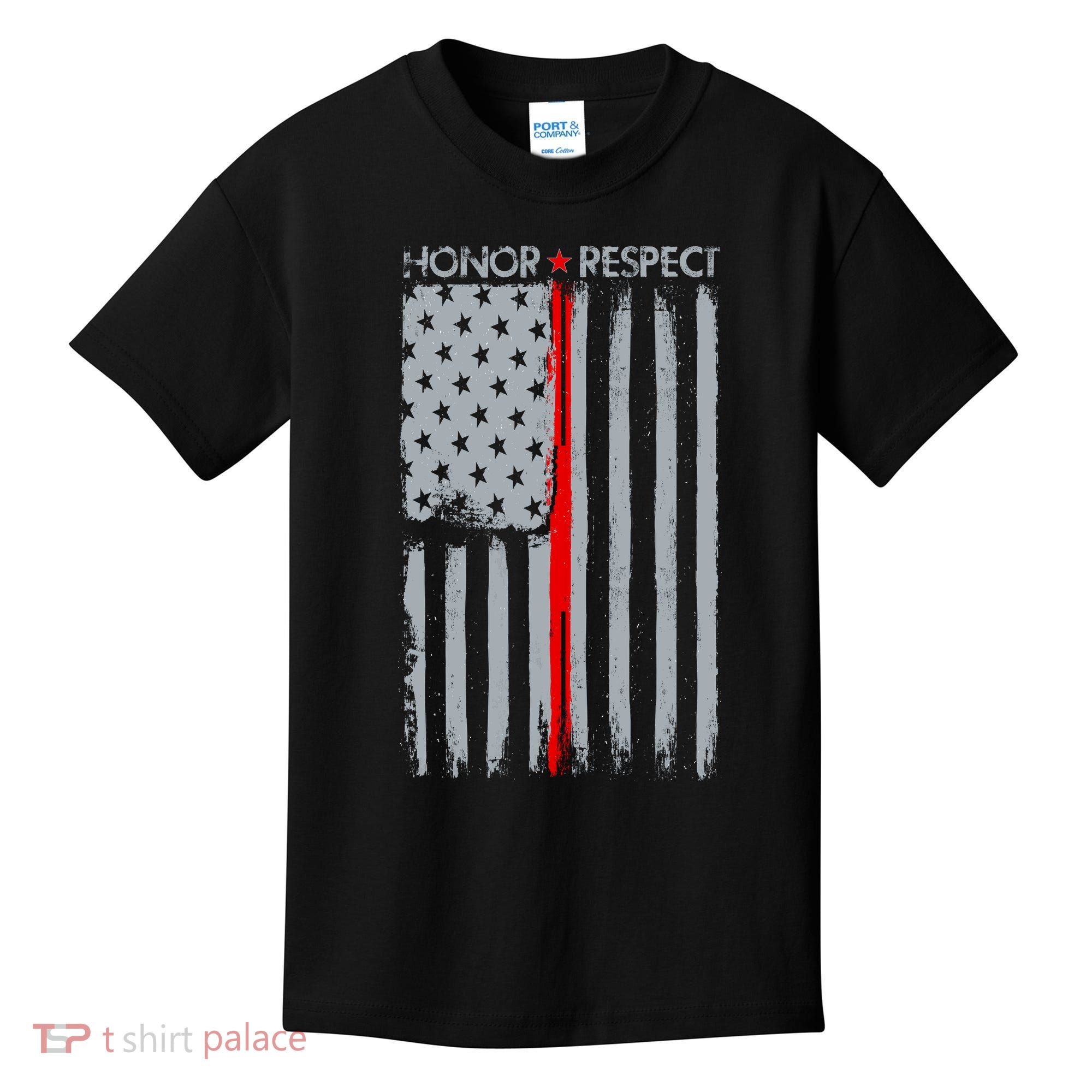 Thin Red Line American Flag Kids T-Shirt