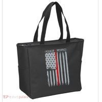 Thin Red Line American Flag Tote Bag thumb 2