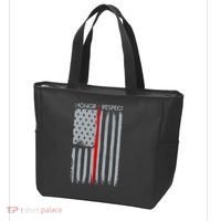 Thin Red Line American Flag Tote Bag thumb 3