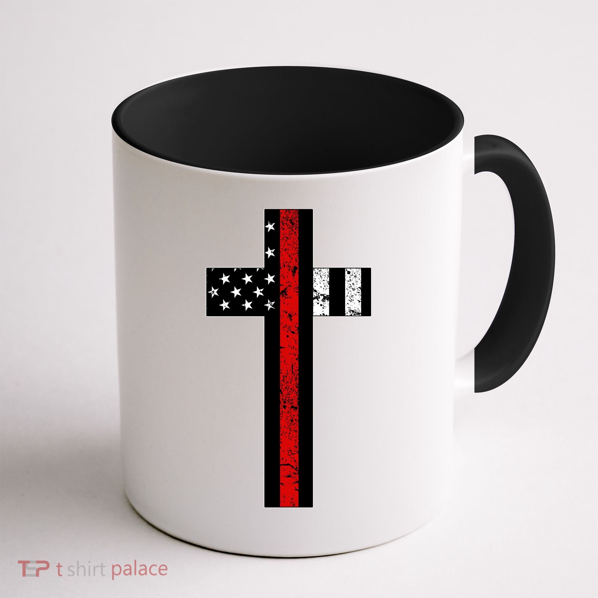 Thin Red Line Cross Firefighter Coffee Mug