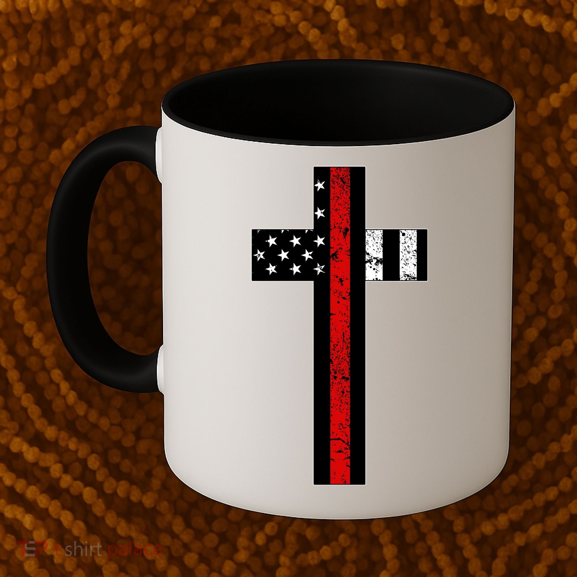 Thin Red Line Cross Firefighter Coffee Mug