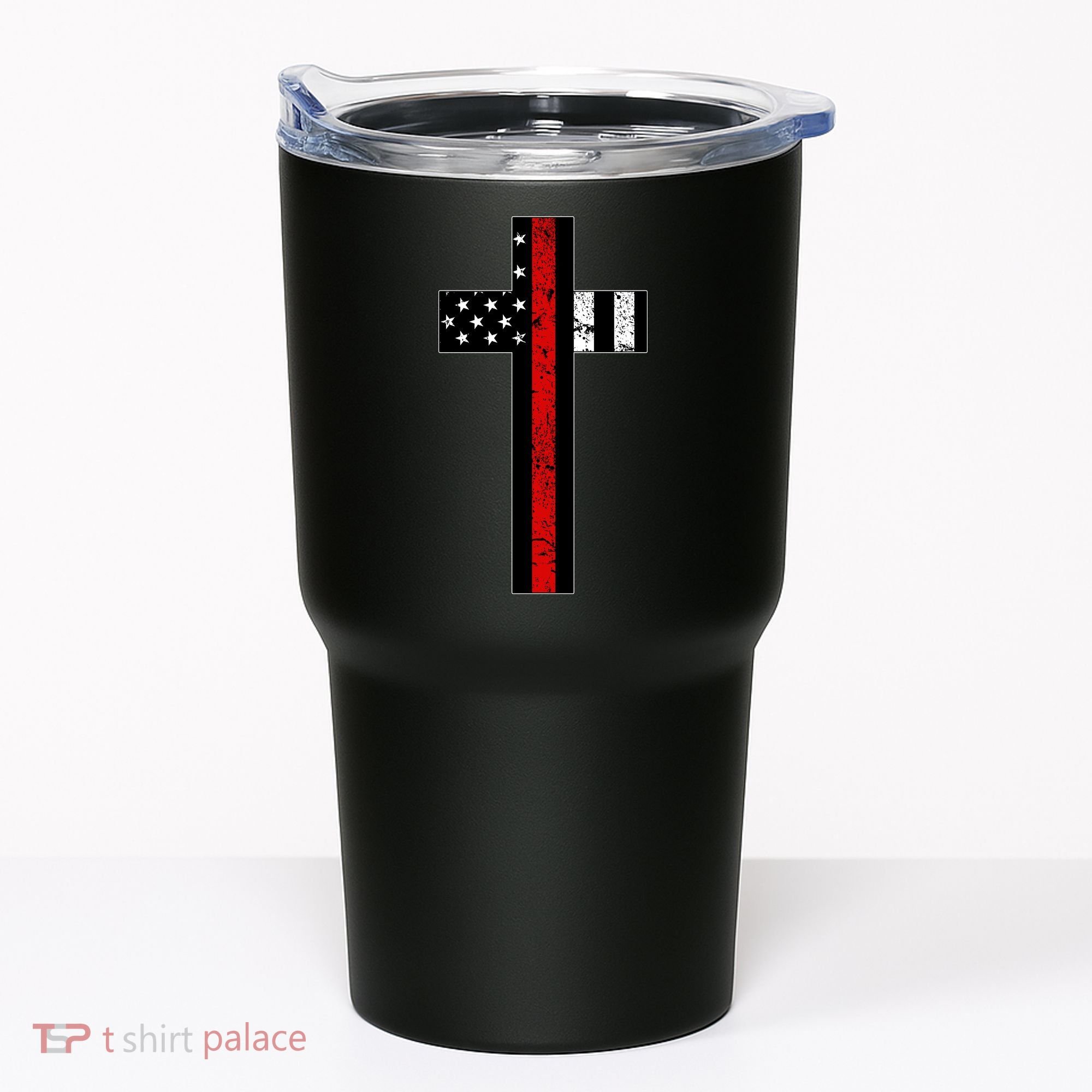 Thin Red Line Cross Firefighter Tumbler