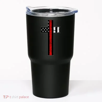 Thin Red Line Cross Firefighter Tumbler