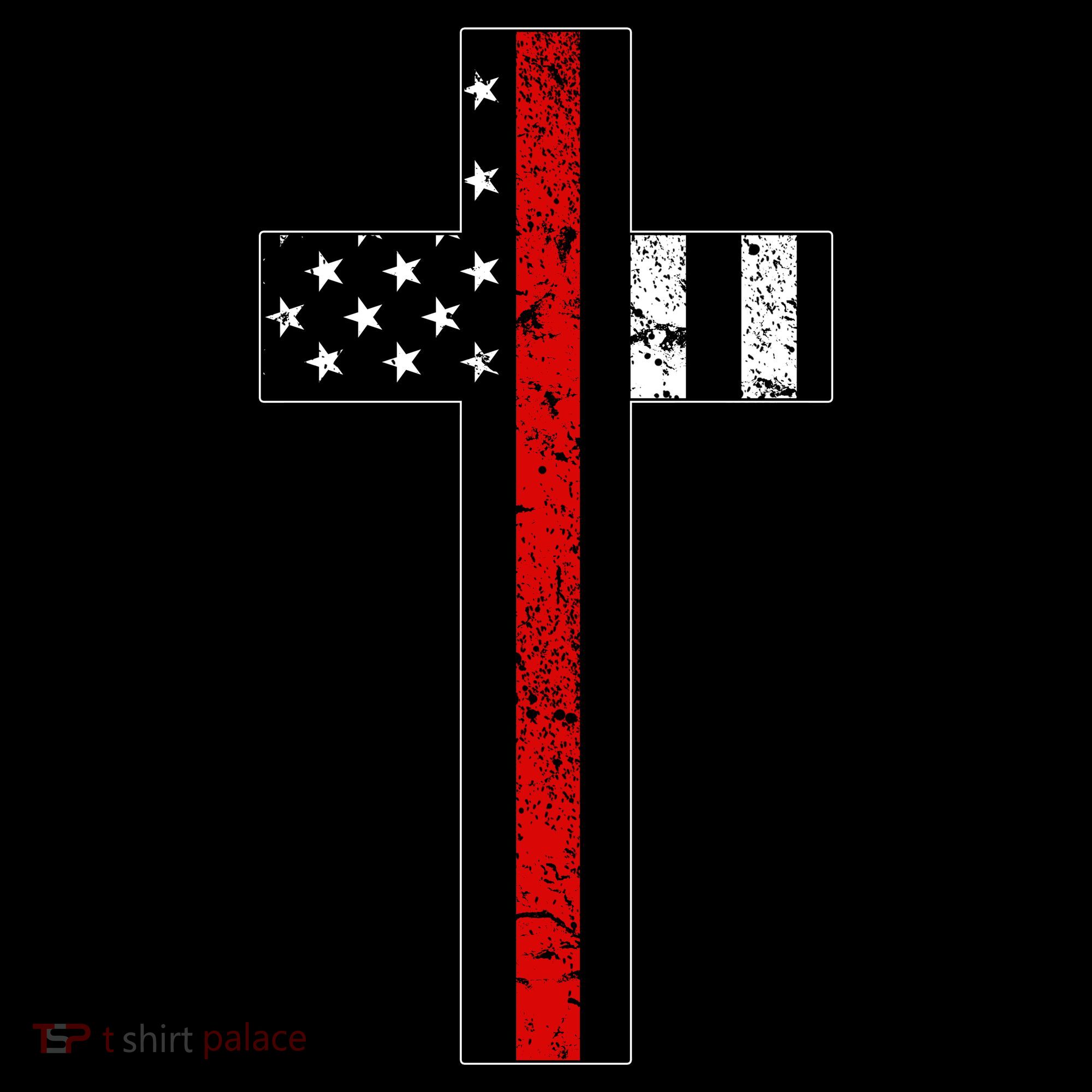 Thin Red Line Cross Firefighter Ornament
