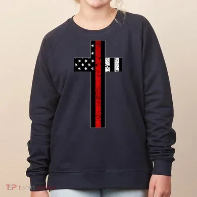 Thin Red Line Cross Firefighter Women's Sweatshirt