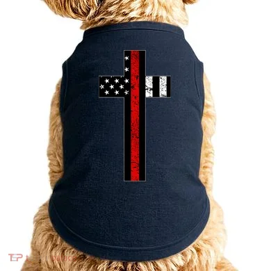 Thin Red Line Cross Firefighter Doggie Tank