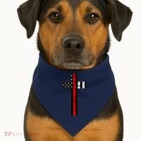 Thin Red Line Cross Firefighter USA-Made Doggie Bandana thumb 1
