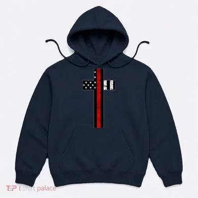 Thin Red Line Cross Firefighter Hoodie
