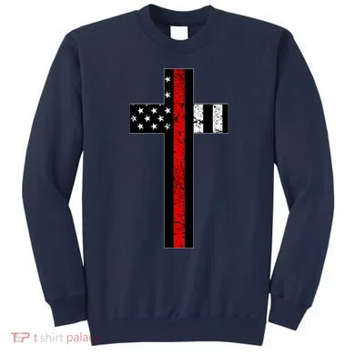 Thin Red Line Cross Firefighter Sweatshirt