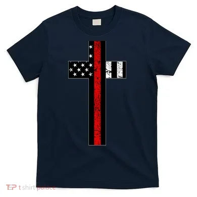 Thin Red Line Cross Firefighter T-Shirt