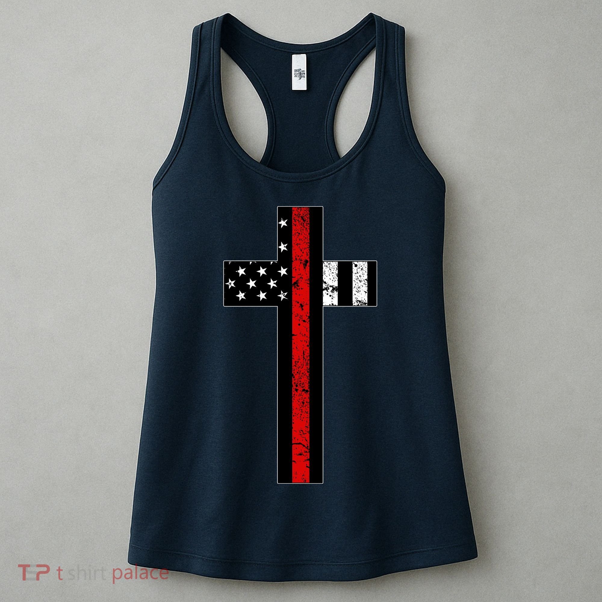 Thin Red Line Cross Firefighter Women's Tank Top