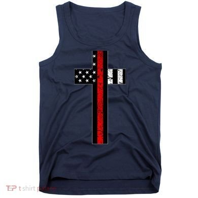 Thin Red Line Cross Firefighter Tank Top