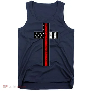 Thin Red Line Cross Firefighter Tank Top