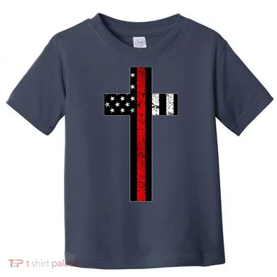 Thin Red Line Cross Firefighter Toddler T-Shirt