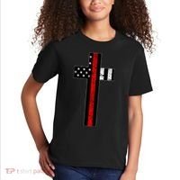 Thin Red Line Cross Firefighter Kids T-Shirt thumb 2